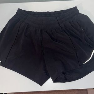 Black Lululemon 4 inch Hotty Hot Shorts